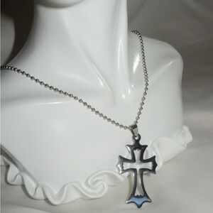 Gothic Cross Silver Necklace